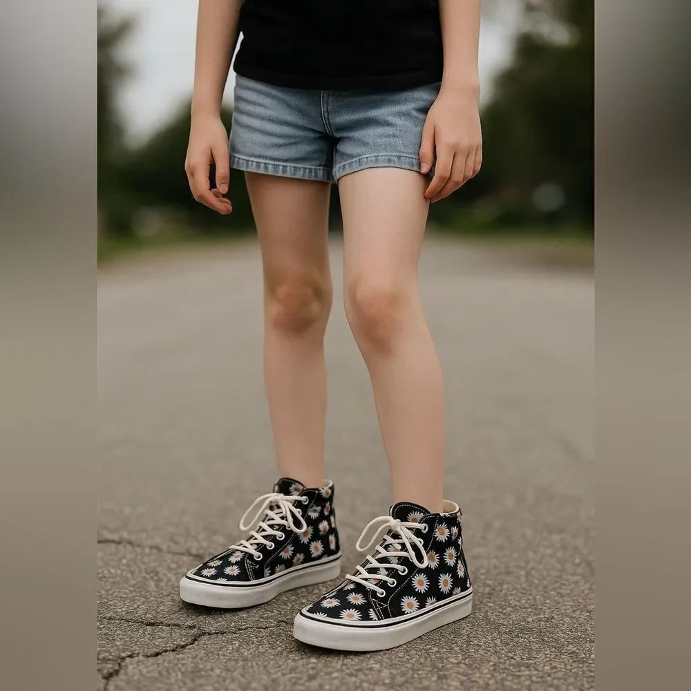 VANS Sk8-Hi Slim “ He Loves Me” Daisy chain Floral Sneakers – Women’s 9.5